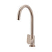 Meir Round Gooseneck Kitchen Mixer Tap with Paddle Handle - Champagne-blue-leaf-bathware