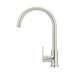 Meir Round Gooseneck Kitchen Mixer Tap with Paddle Handle - PVD Brushed Nickel-blue-leaf-bathware