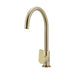 Meir Round Gooseneck Kitchen Mixer Tap with Paddle Handle - PVD Tiger Bronze-blue-leaf-bathware