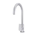 Meir Round Gooseneck Kitchen Mixer Tap with Paddle Handle - Polished Chrome-blue-leaf-bathware