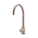 Meir Round Gooseneck Kitchen Mixer Tap with Pinless Handle - Champagne-blue-leaf-bathware