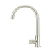 Meir Round Gooseneck Kitchen Mixer Tap with Pinless Handle - PVD Brushed Nickel-blue-leaf-bathware