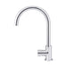 Meir Round Gooseneck Kitchen Mixer Tap with Pinless Handle - Polished Chrome-blue-leaf-bathware