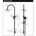 Meir Round Gooseneck Shower Set With 200mm Rose, Three-Function Hand Shower - Lustre Bronze-blue-leaf-bathware