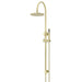 Meir Round Gooseneck Shower Set with 200mm rose, Single-Function Hand Shower - PVD Tiger Bronze-blue-leaf-bathware