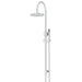 Meir Round Gooseneck Shower Set with 200mm rose, Single-Function Hand Shower - Polished Chrome-blue-leaf-bathware