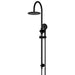 Meir Round Gooseneck Shower Set with 200mm rose, Three-Function Hand Shower - Matte Black-blue-leaf-bathware