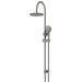 Meir Round Gooseneck Shower Set with 200mm rose, Three-Function Hand Shower - Shadow Gunmetal-blue-leaf-bathware