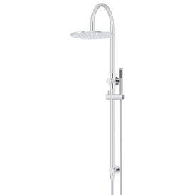 Meir Round Gooseneck Shower Set with 300mm rose, Single-Function Hand Shower - Polished Chrome-blue-leaf-bathware