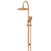 Meir Round Gooseneck Shower Set with 300mm rose, Three-Function Hand Shower- Lustre Bronze-blue-leaf-bathware