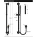 Meir Round Hand Shower On Rail Column - Lustre Bronze-blue-leaf-bathware