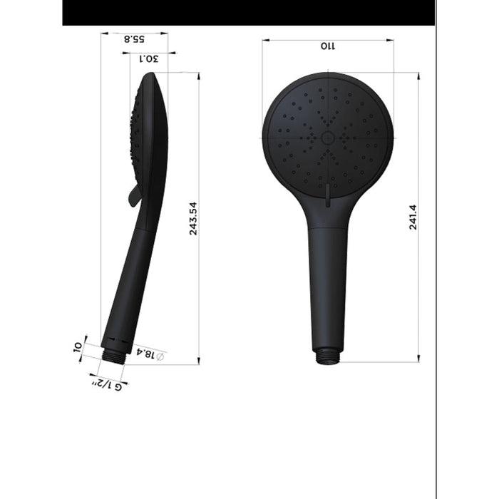 Meir Round Hand Shower Three-Function - Lustre Bronze-blue-leaf-bathware
