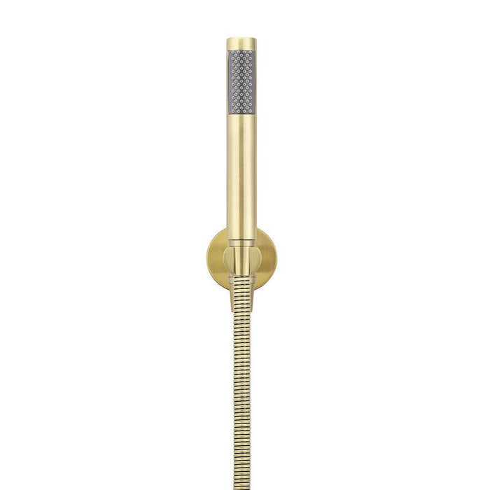 Meir Round Hand Shower on Fixed Bracket - PVD Tiger Bronze-blue-leaf-bathware