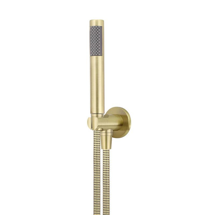 Meir Round Hand Shower on Fixed Bracket - PVD Tiger Bronze-blue-leaf-bathware