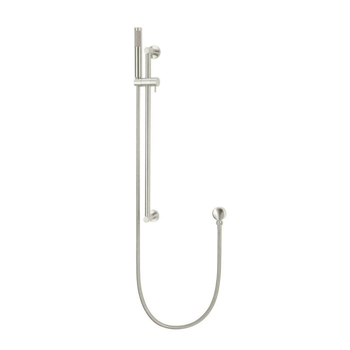 Meir Round Hand Shower on Rail Column - PVD Brushed Nickel-blue-leaf-bathware