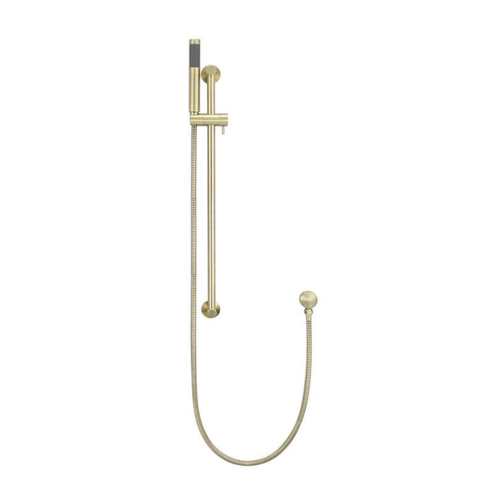 Meir Round Hand Shower on Rail Column - PVD Tiger Bronze-blue-leaf-bathware