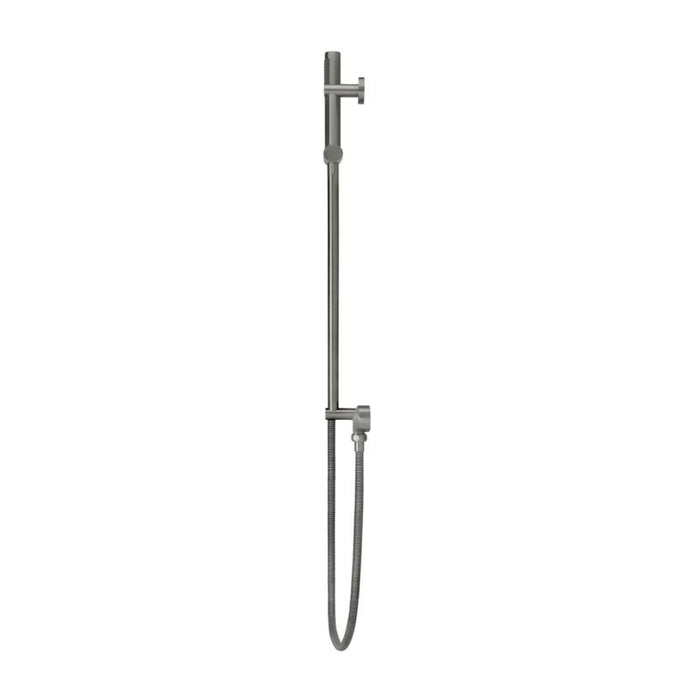 Meir Round Hand Shower on Rail Column - Shadow Gunmetal-blue-leaf-bathware