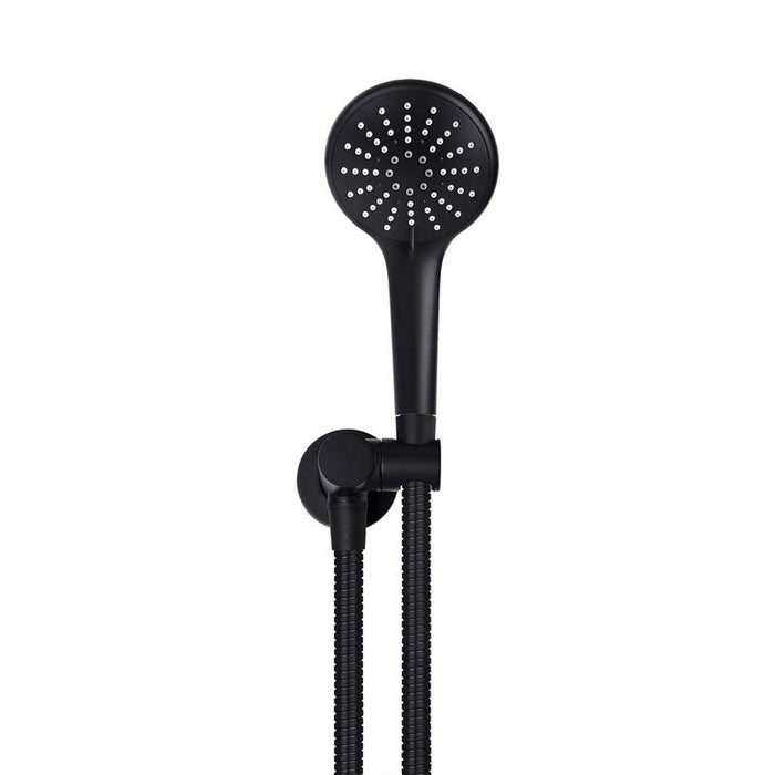 Meir Round Hand Shower on Swivel Bracket - Matte Black-blue-leaf-bathware