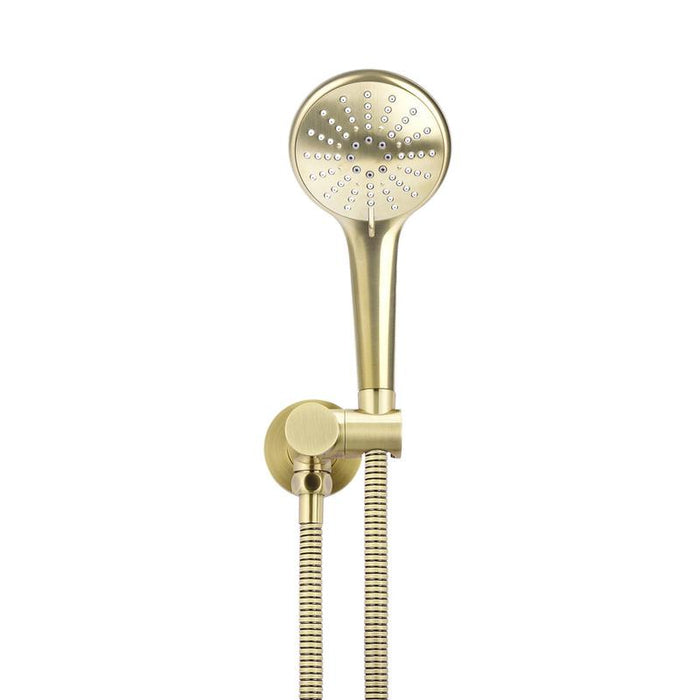 Meir Round Hand Shower on Swivel Bracket - PVD Tiger Bronze-blue-leaf-bathware