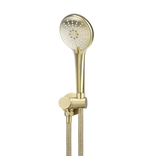 Meir Round Hand Shower on Swivel Bracket - PVD Tiger Bronze-blue-leaf-bathware