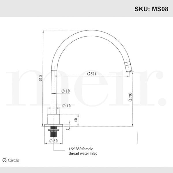 Meir Round High Rise Swivel Hob Spout - Matte Black-MS08-blue-leaf-bathware