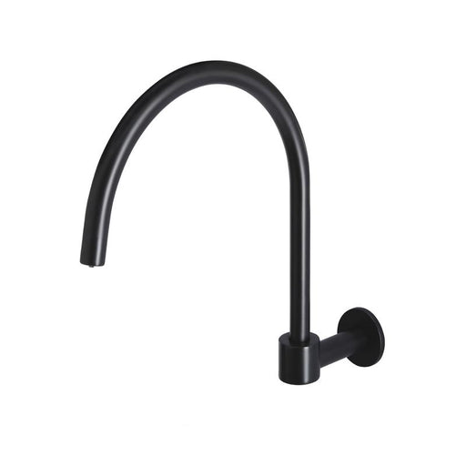 Meir Round High-Rise Swivel Wall Spout - Matte Black-blue-leaf-bathware