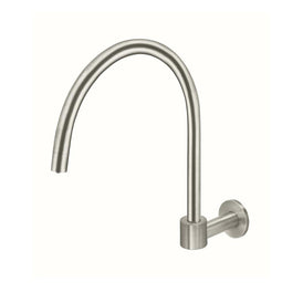 Meir Round High-Rise Swivel Wall Spout - PVD Brushed Nickel-blue-leaf-bathware