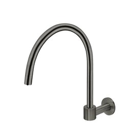 Meir Round High-Rise Swivel Wall Spout - Shadow Gunmetal-blue-leaf-bathware