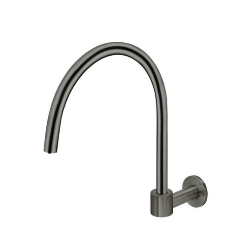 Meir Round High-Rise Swivel Wall Spout - Shadow Gunmetal-blue-leaf-bathware