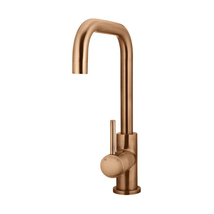 Meir Round Kitchen Mixer Tap - Lustre Bronze-blue-leaf-bathware