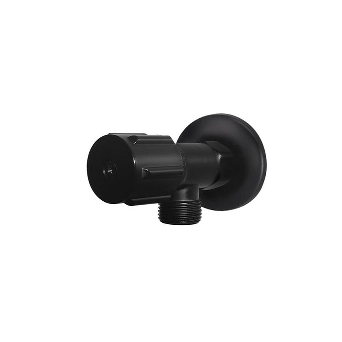 Meir Round Mini Stop Cistern Tap with backplate - Matte Black-blue-leaf-bathware