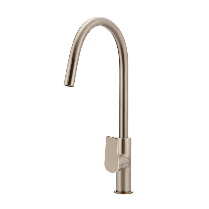 Meir Round Paddle Piccola Pull Out Kitchen Mixer Tap - Champagne-blue-leaf-bathware