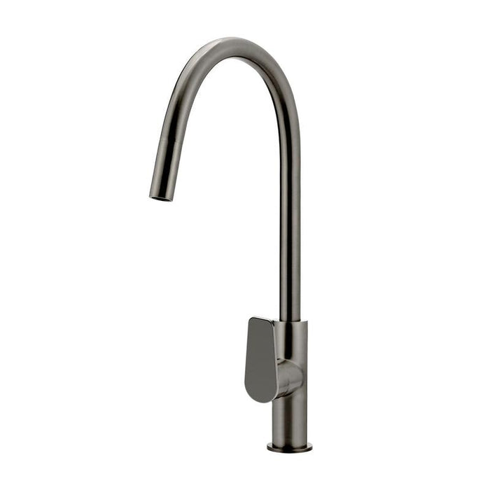 Meir Round Paddle Piccola Pull Out Kitchen Mixer Tap - Shadow Gunmetal-blue-leaf-bathware