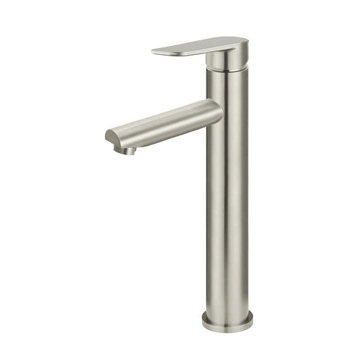 Meir Round Paddle Tall Basin Mixer - PVD Brushed Nickel-blue-leaf-bathware