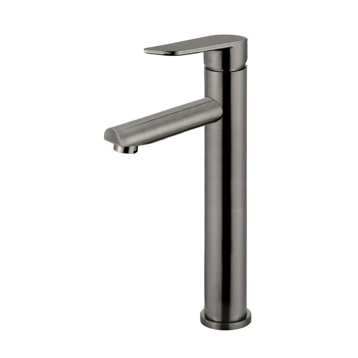 Meir Round Paddle Tall Basin Mixer - Shadow Gunmetal-blue-leaf-bathware