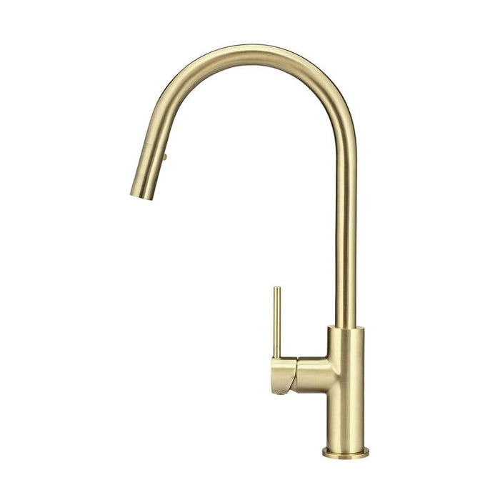 Meir Round Piccola Pull Out Kitchen Mixer Tap - PVD Tiger Bronze-blue-leaf-bathware