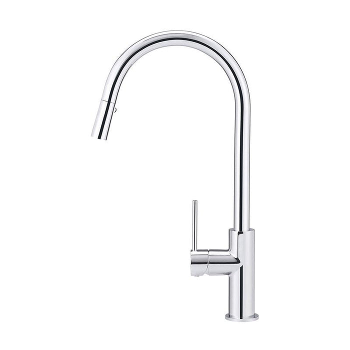 Meir Round Piccola Pull Out Kitchen Mixer Tap - Polished Chrome-blue-leaf-bathware