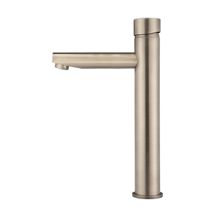 Meir Round Pinless Tall Basin Mixer - Champagne-blue-leaf-bathware