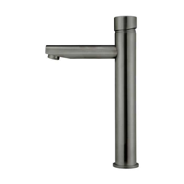 Meir Round Pinless Tall Basin Mixer - Shadow Gunmetal-blue-leaf-bathware