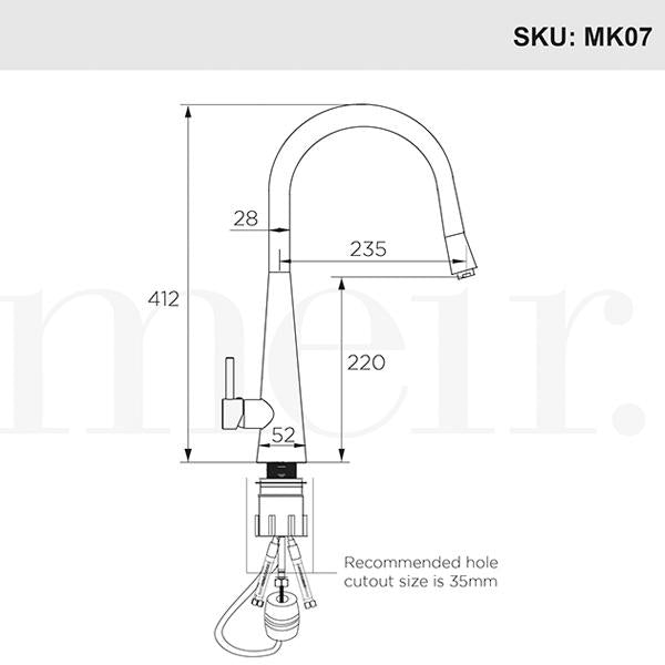 Meir Round Pull Out Kitchen Mixer Tap - Chrome-MK07-C-blue-leaf-bathware