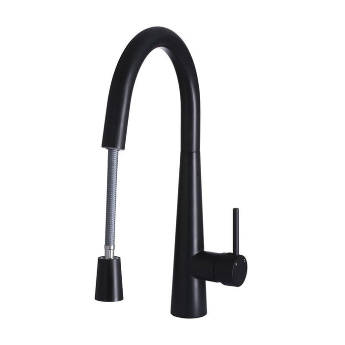 Meir Round Pull Out Kitchen Mixer Tap - Matte Black-blue-leaf-bathware