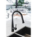 Meir Round Pull Out Kitchen Mixer Tap - Matte Black-blue-leaf-bathware