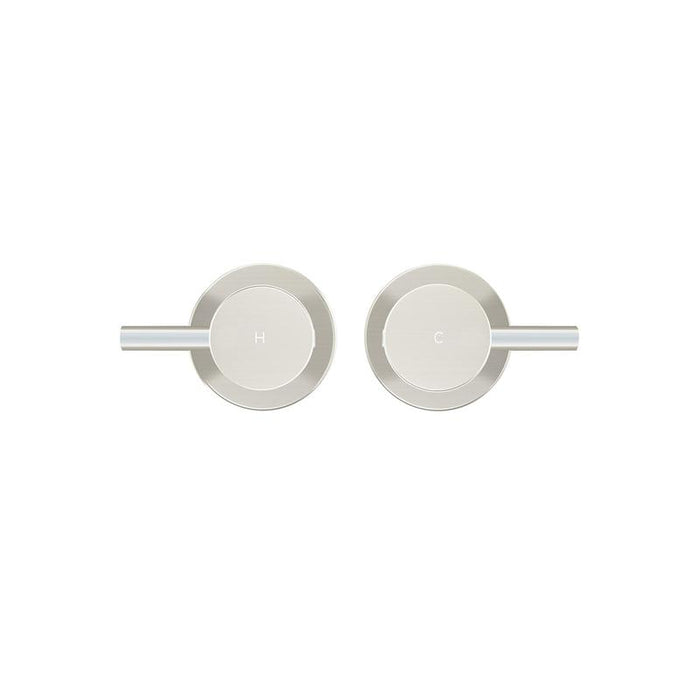 Meir Round Quarter Turn Wall Top Assemblies - PVD Brushed Nickel-blue-leaf-bathware