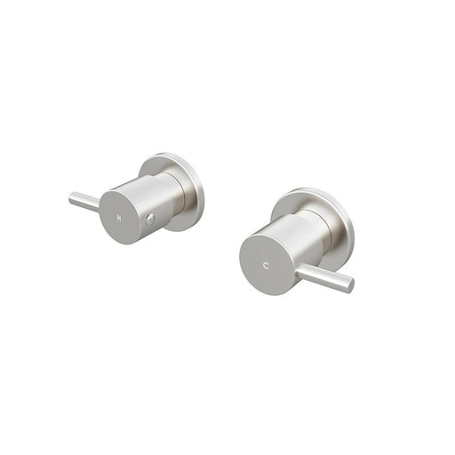 Meir Round Quarter Turn Wall Top Assemblies - PVD Brushed Nickel-blue-leaf-bathware
