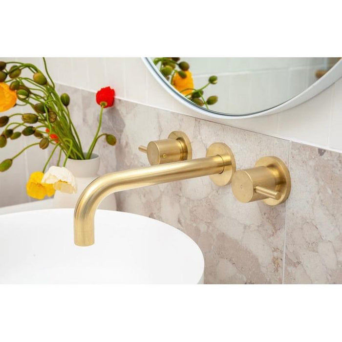 Meir Round Quarter Turn Wall Top Assemblies - PVD Tiger Bronze-blue-leaf-bathware