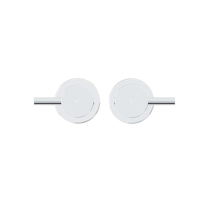 Meir Round Quarter Turn Wall Top Assemblies - Polished Chrome-blue-leaf-bathware