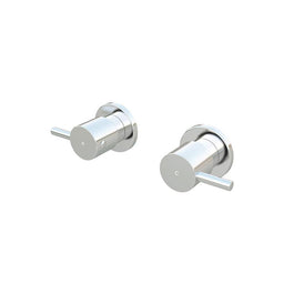 Meir Round Quarter Turn Wall Top Assemblies - Polished Chrome-blue-leaf-bathware