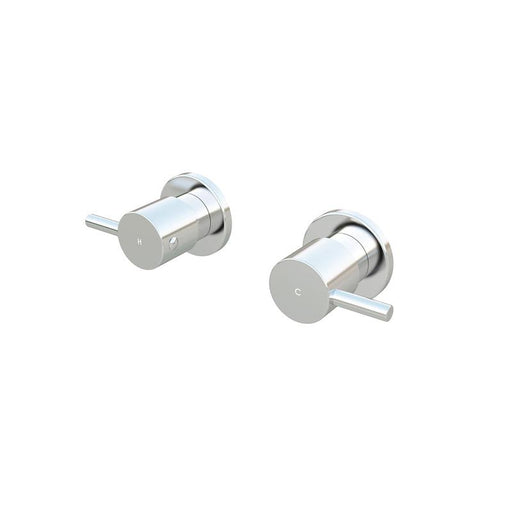 Meir Round Quarter Turn Wall Top Assemblies - Polished Chrome-blue-leaf-bathware