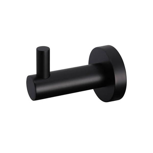 Meir Round Robe Hook - Matte Black-MR03-R-blue-leaf-bathware