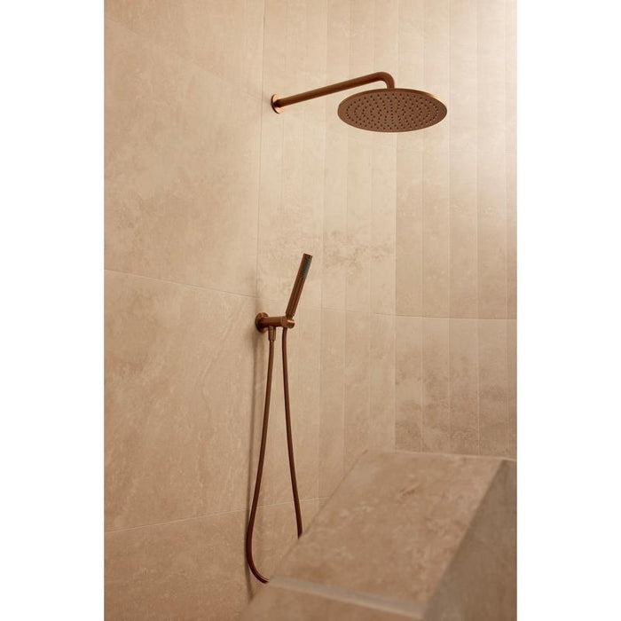 Meir Round Shower on Bracket - Lustre Bronze-blue-leaf-bathware